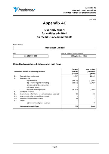 Miniature freelancer.com Rapport trimestriel 2015-q3