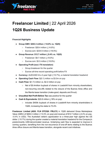 Thumbnail freelancer.com Quarterly Report 2026-q1
