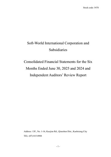 Thumbnail Soft-World International Half-year Report 2025