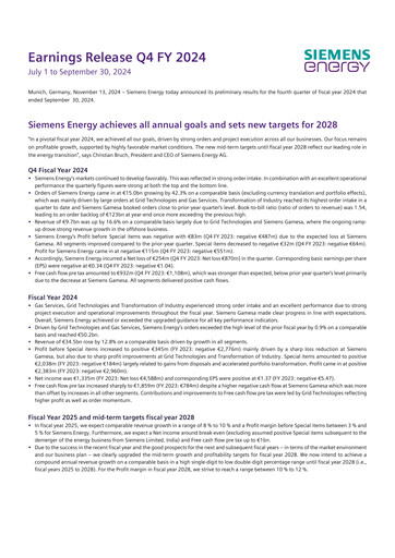 Vorschaubild Siemens Energy Quartalsbericht 2024-q4