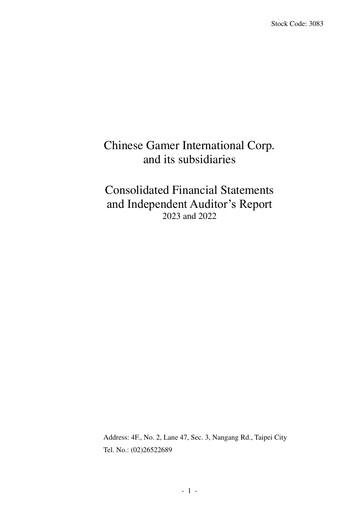 Thumbnail Chinese Gamer International Financial Statement 2023