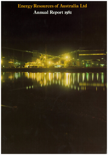 Thumbnail Energy Resources of Australia Annual Report 1981