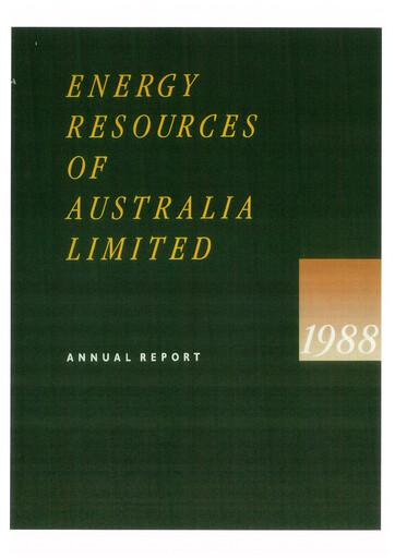 Thumbnail Energy Resources of Australia Annual Report 1988