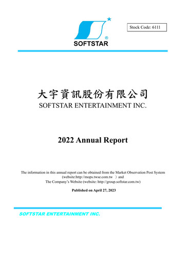Thumbnail Softstar Entertainment Annual Report 2022