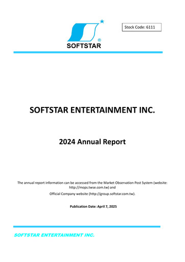 Thumbnail Softstar Entertainment Annual Report 2024