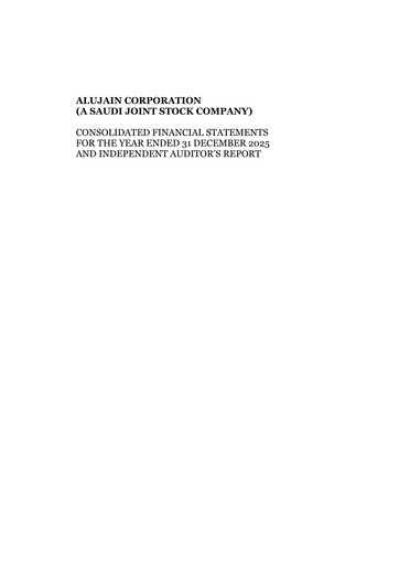 Thumbnail Alujain Corporation Financial Statement 2025