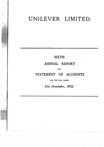 Thumbnail Unilever Annual Report 1933
