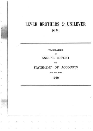 Thumbnail Unilever Annual Report 1938