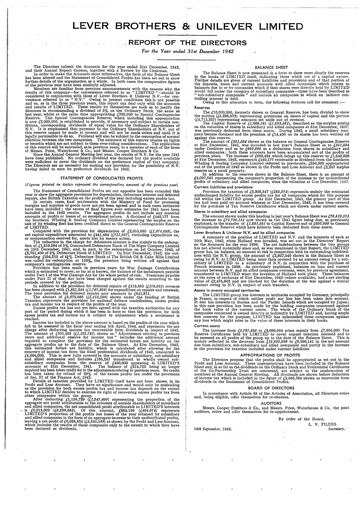 Thumbnail Unilever Annual Report 1942