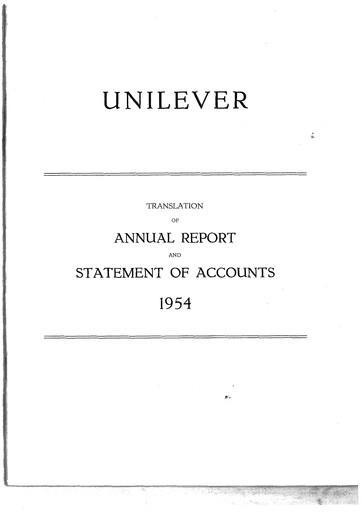 Thumbnail Unilever Annual Report 1954