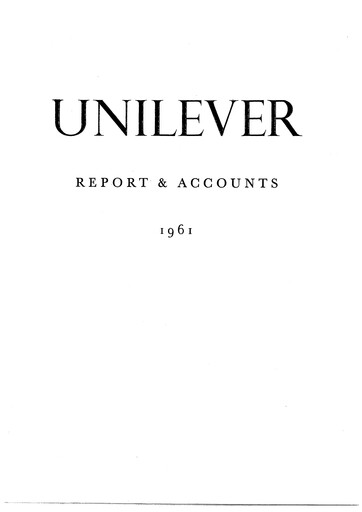 Thumbnail Unilever Annual Report 1961