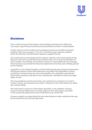 Thumbnail Unilever Annual Report 2020