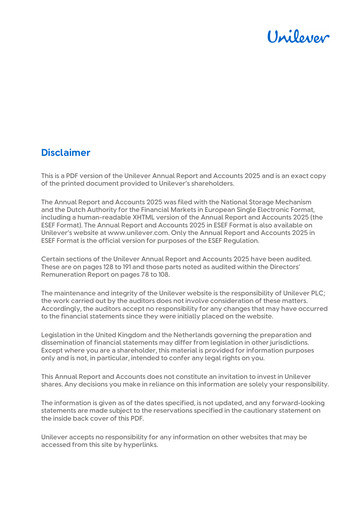 Thumbnail Unilever Annual Report 2025