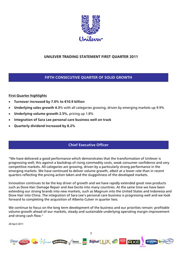 Thumbnail Unilever Quarterly Report 2011-q1