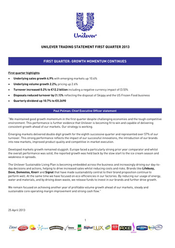 Thumbnail Unilever Quarterly Report 2013-q1