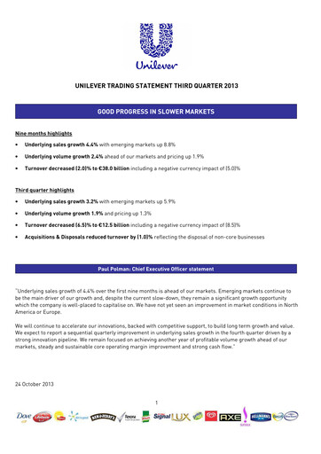 Thumbnail Unilever Quarterly Report 2013-q3