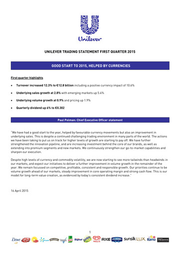 Thumbnail Unilever Quarterly Report 2015-q1