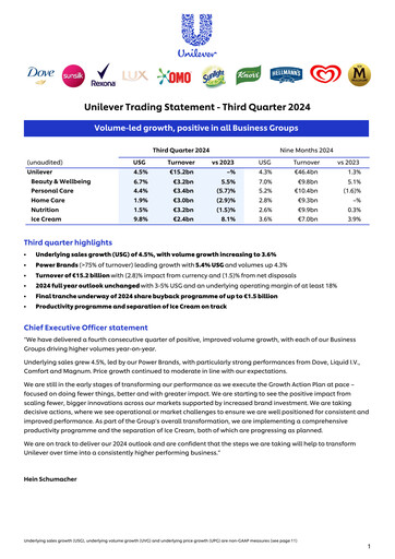 Thumbnail Unilever Quarterly Report 2024-q3