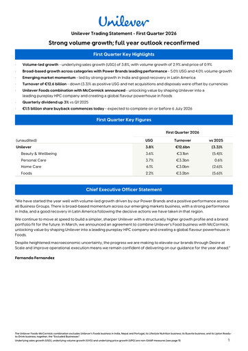 Thumbnail Unilever Quarterly Report 2026-q1