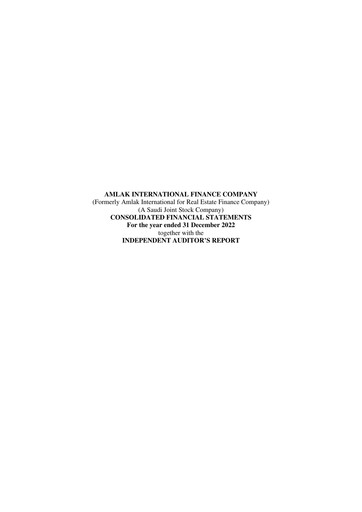Thumbnail Amlak International Finance Company Financial Statement 2022