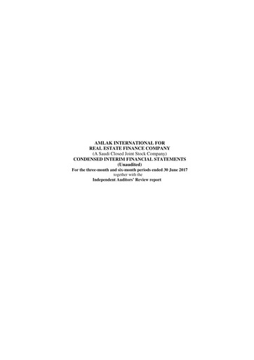 Thumbnail Amlak International Finance Company Quarterly Report 2017-q2
