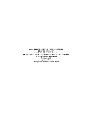 Thumbnail Amlak International Finance Company Quarterly Report 2020-q1