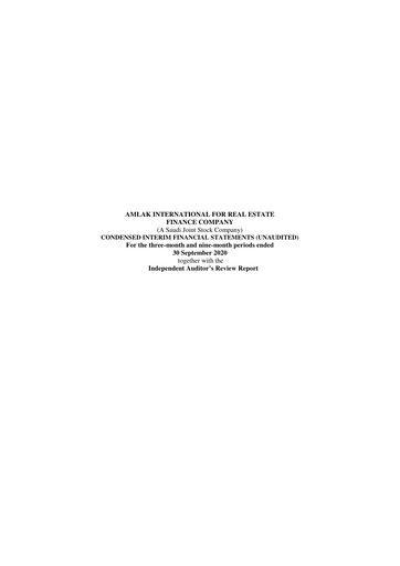 Thumbnail Amlak International Finance Company Quarterly Report 2020-q3