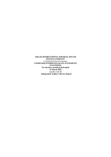 Thumbnail Amlak International Finance Company Quarterly Report 2022-q1