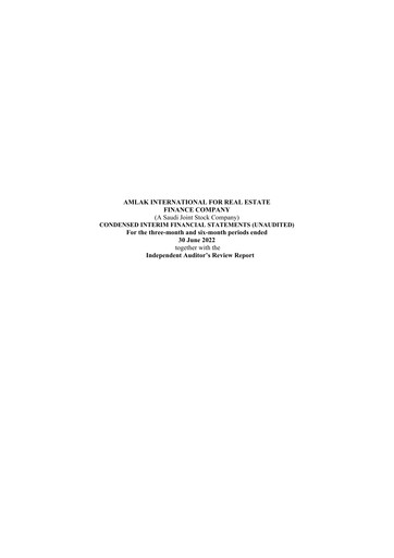 Thumbnail Amlak International Finance Company Quarterly Report 2022-q2