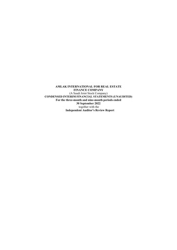 Thumbnail Amlak International Finance Company Quarterly Report 2022-q3
