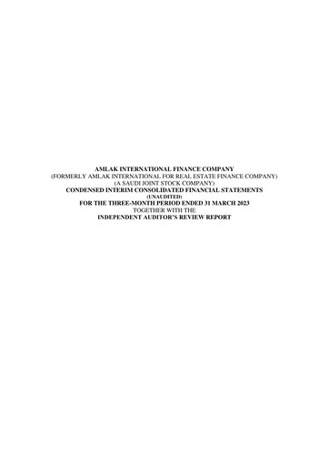 Thumbnail Amlak International Finance Company Quarterly Report 2023-q1