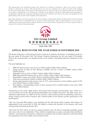 Thumbnail AIA Financial Report 2010