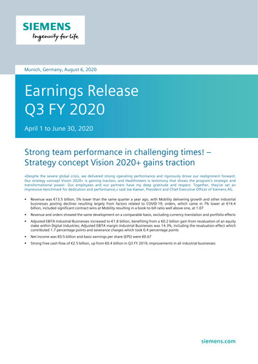 Miniature Siemens Rapport trimestriel 2020-q3