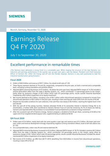 Miniature Siemens Rapport trimestriel 2020-q4