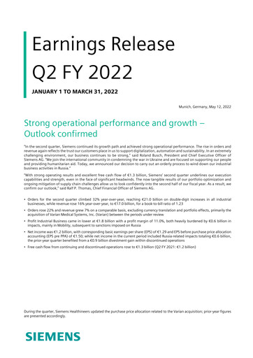 Thumbnail Siemens Quarterly Report 2022-q2