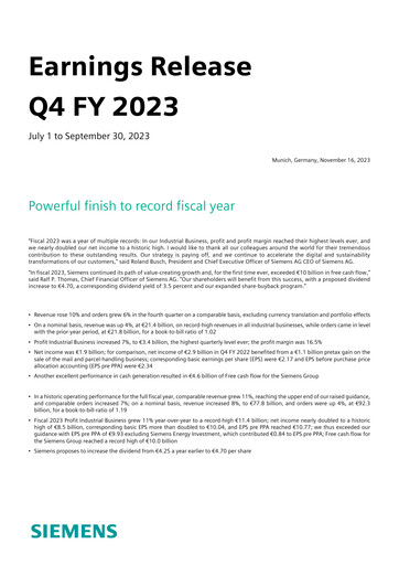 Thumbnail Siemens Quarterly Report 2023-q4