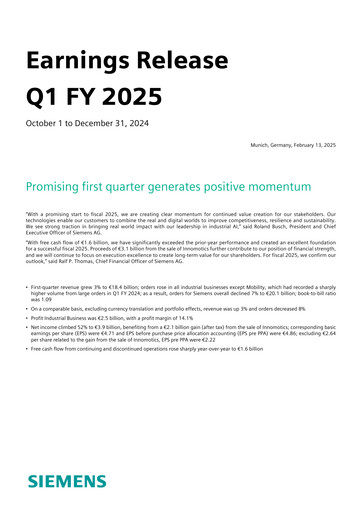 Thumbnail Siemens Quarterly Report 2025-q1