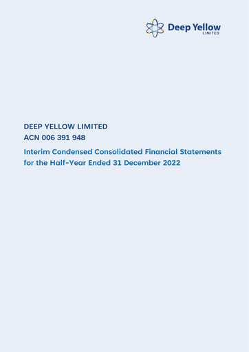 Thumbnail Deep Yellow Financial Report 2023-h1
