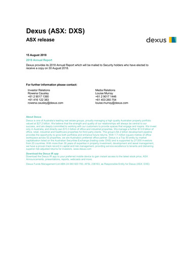 Thumbnail Dexus Annual Report 2018