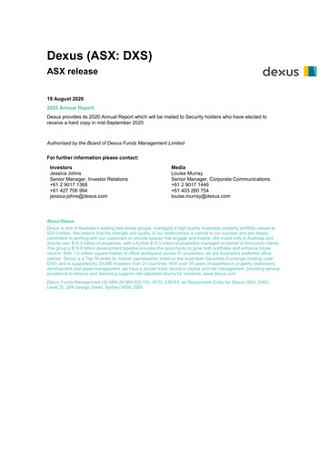 Thumbnail Dexus Annual Report 2020