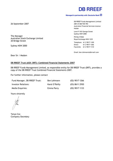 Thumbnail Dexus Financial Statement 2007