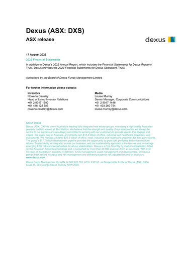 Thumbnail Dexus Financial Statement 2022