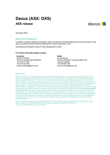 Thumbnail Dexus Financial Statement 2025