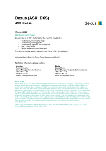 Thumbnail Dexus Sustainability Report 2021