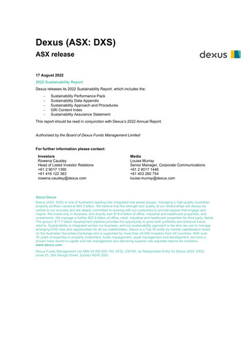 Thumbnail Dexus Sustainability Report 2022
