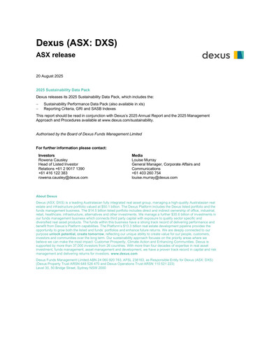 Thumbnail Dexus Sustainability Report 2025