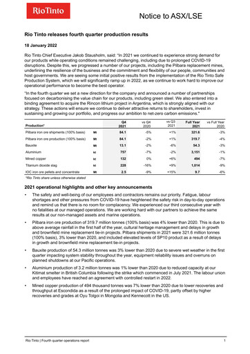 Thumbnail Rio Tinto Quarterly Report 2021-q4