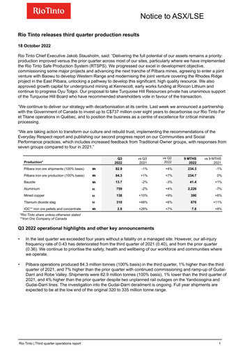 Thumbnail Rio Tinto Quarterly Report 2022-q3