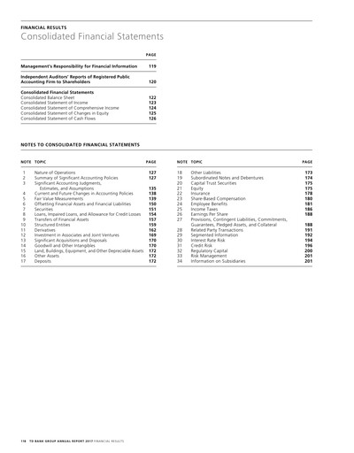 Thumbnail Toronto Dominion Bank Financial Statement 2017