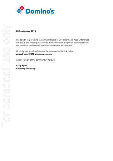 Thumbnail Domino's Pizza Enterprises (Australia) Annual Report 2018